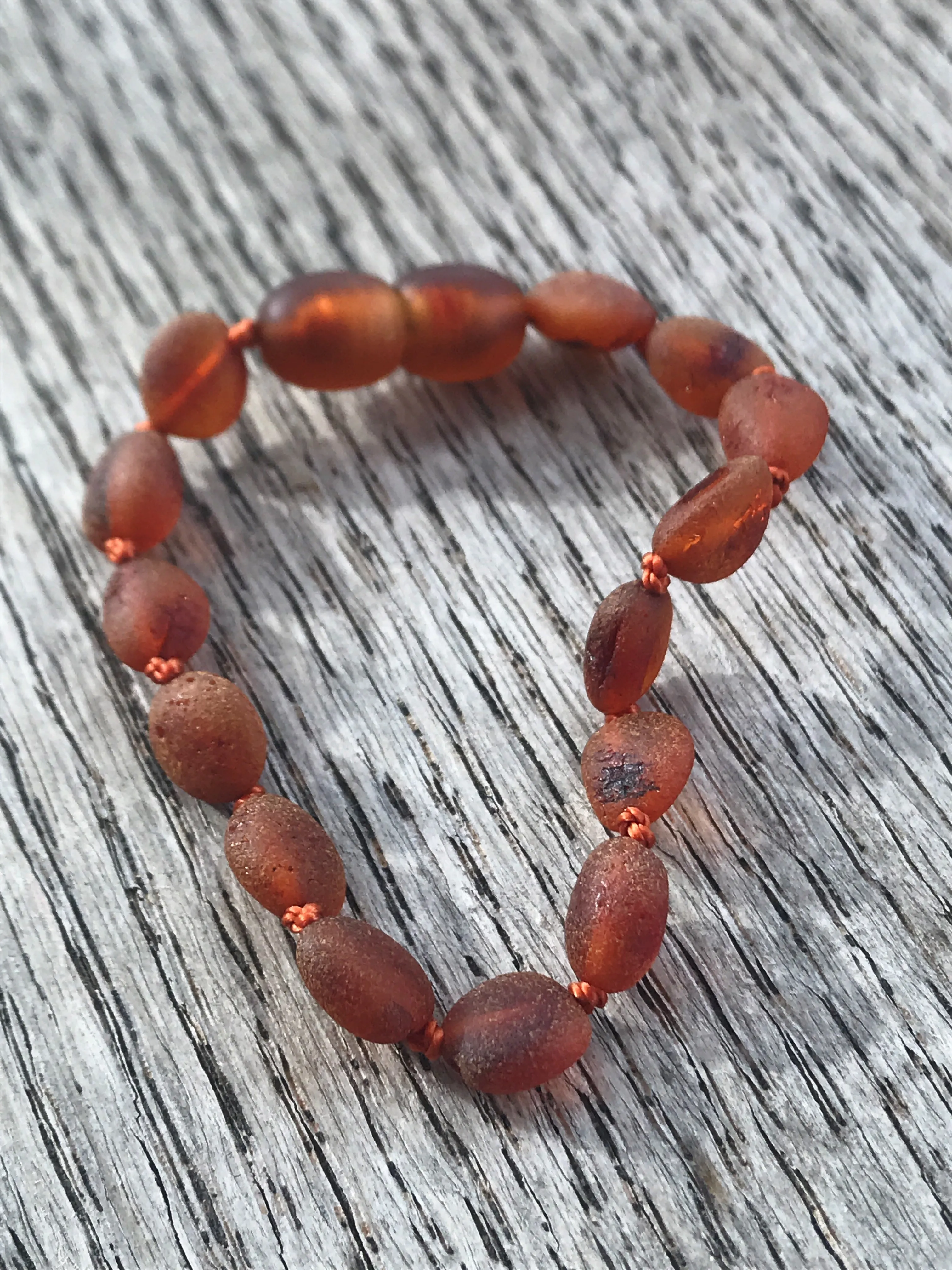 Baltic amber teething anklet