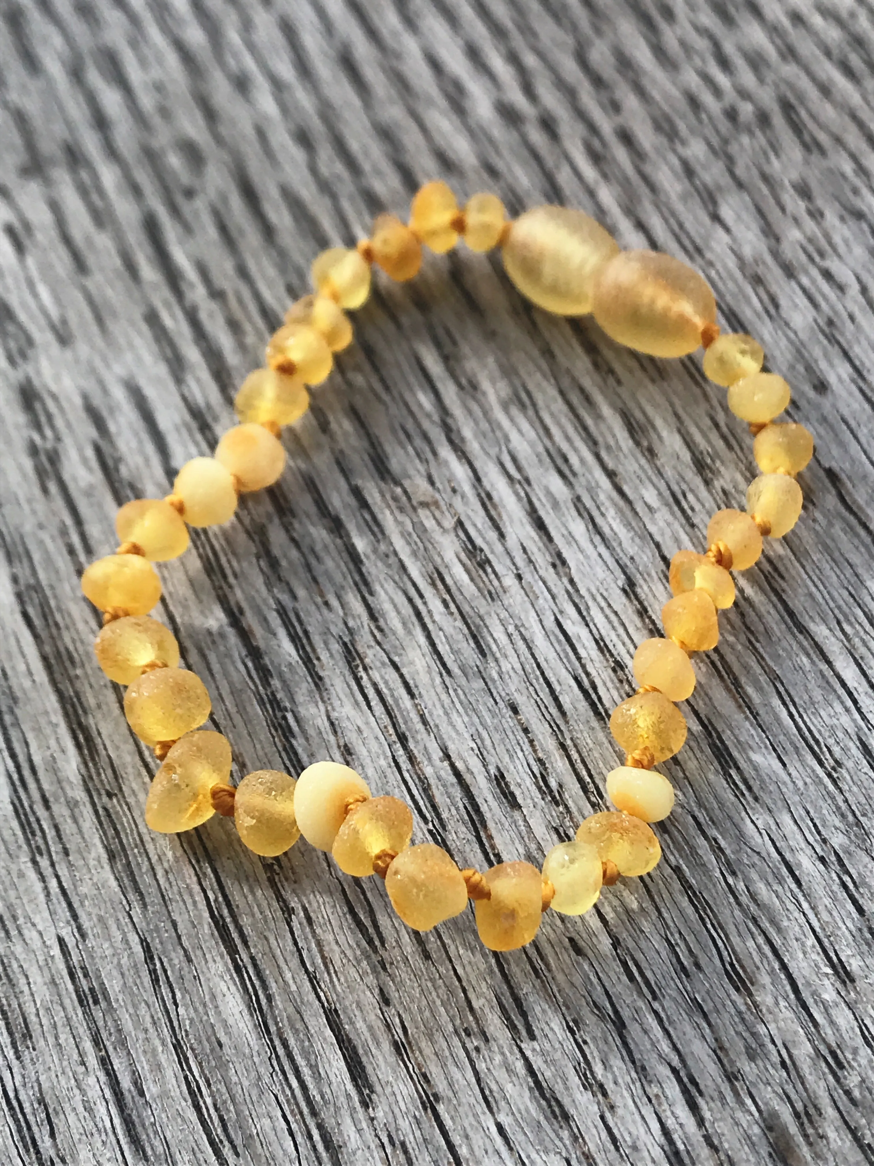 Baltic amber teething anklet