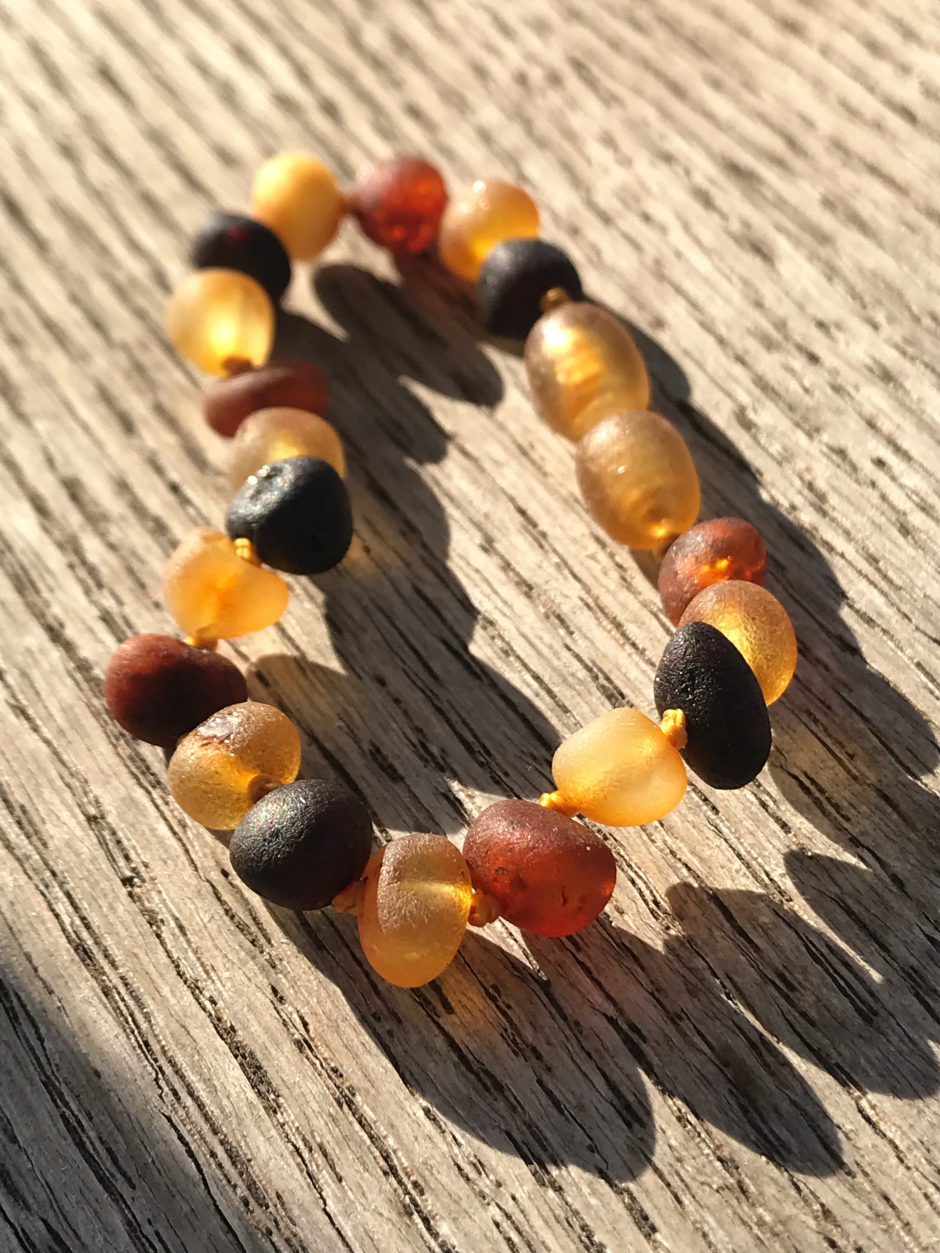 Baltic amber teething anklet