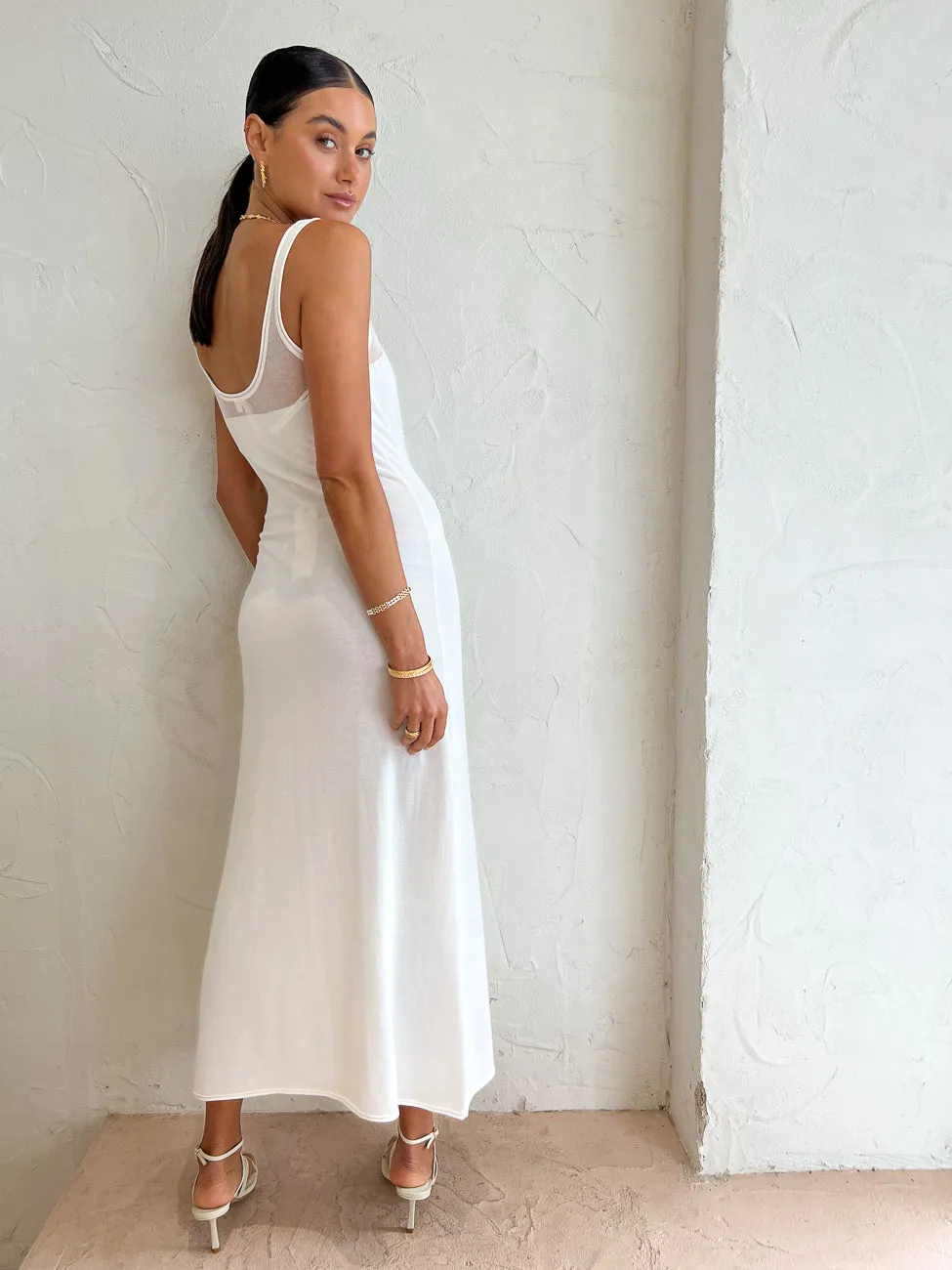 Bec and Bridge Jessa Knit Maxi Dress in Ivory