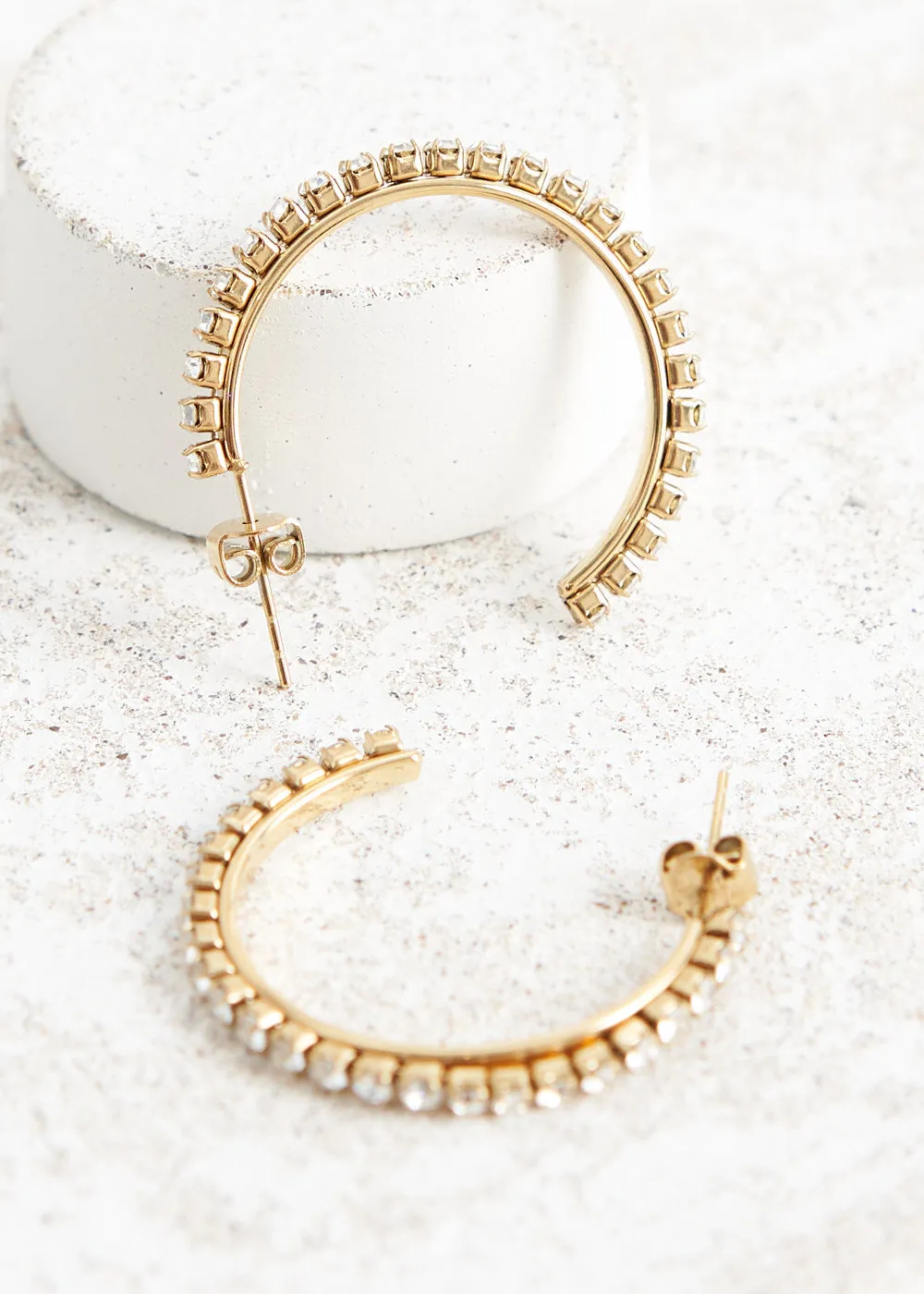 BENI CRYSTAL HOOP EARRINGS