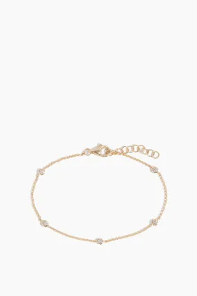 Bezel Diamond by the Yard Bracelet in 14k Yellow Gold