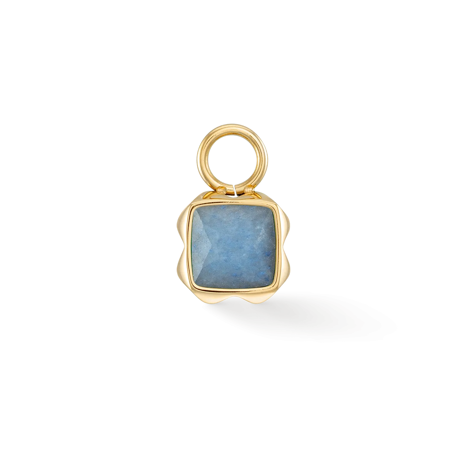 Birthstone March Charm Blue Aventurine Gold