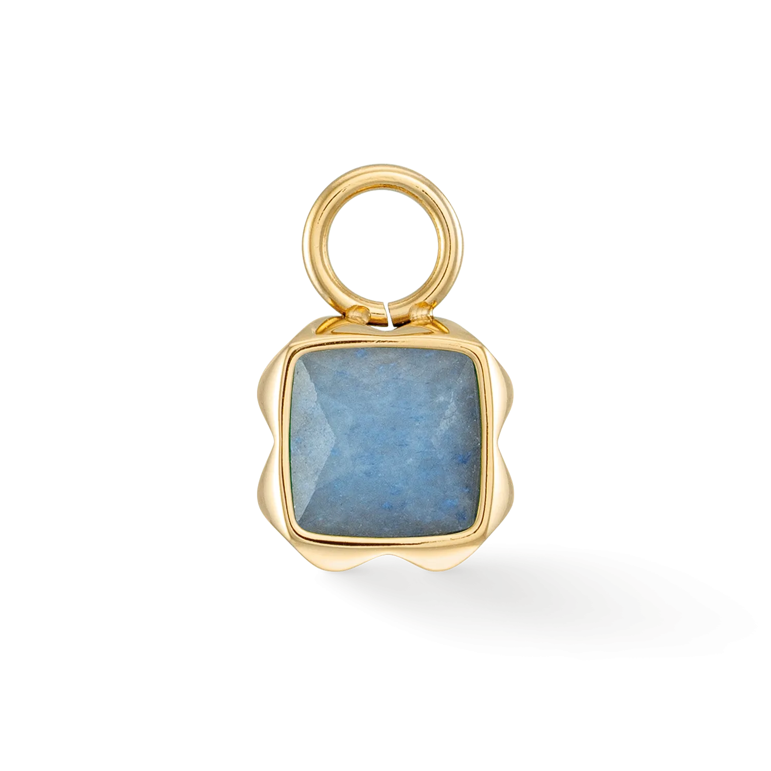 Birthstone March Charm Blue Aventurine Gold