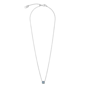 Birthstone March Necklace Blue Aventurine Silver