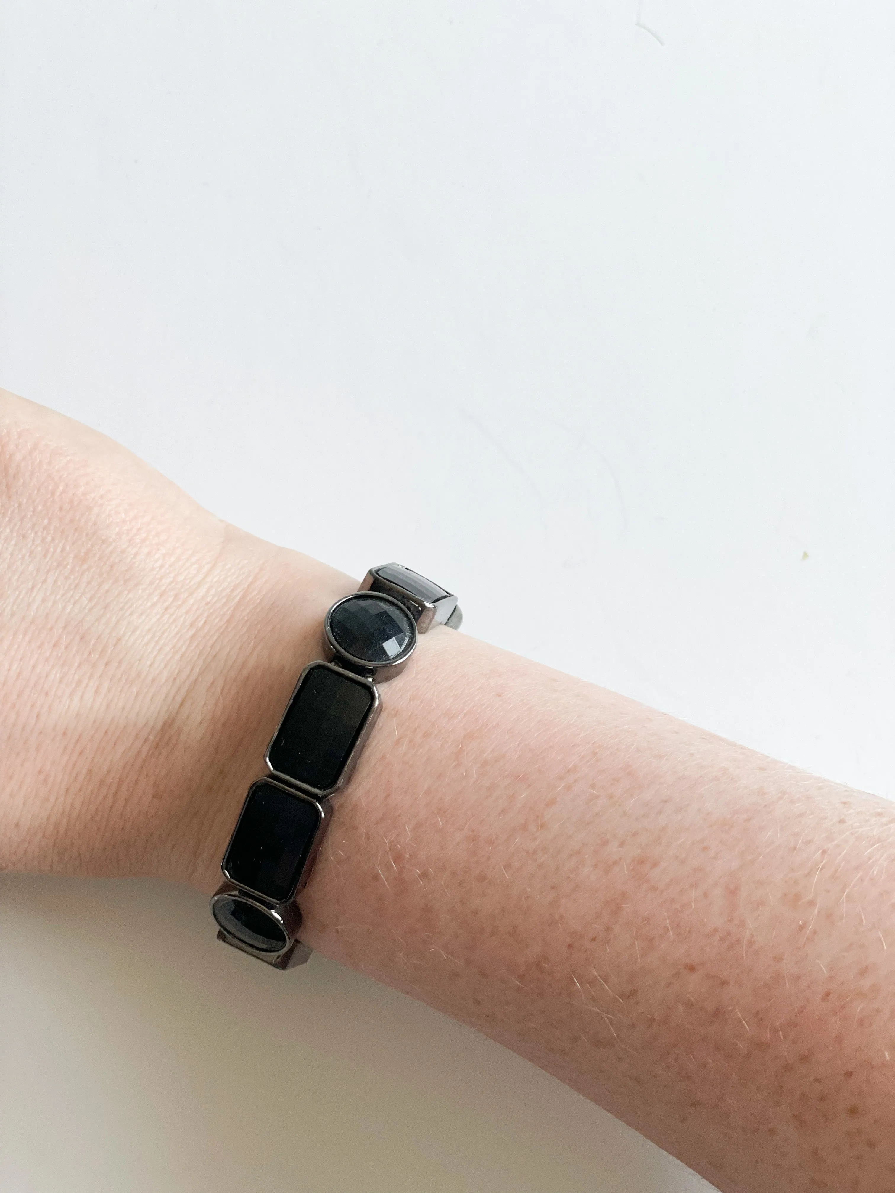 Black Crystal Stretch Bracelet