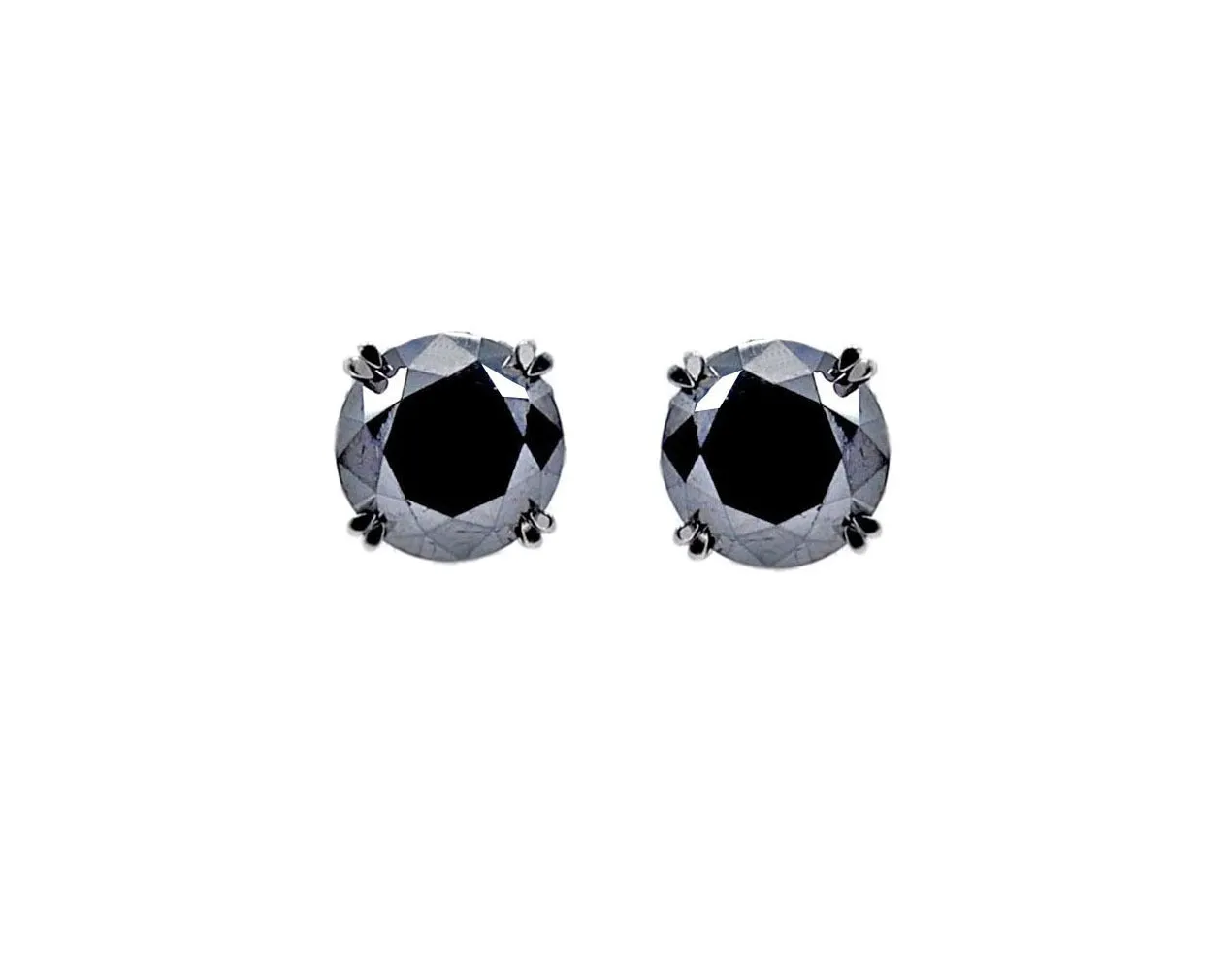 Black Diamond Round Earrings