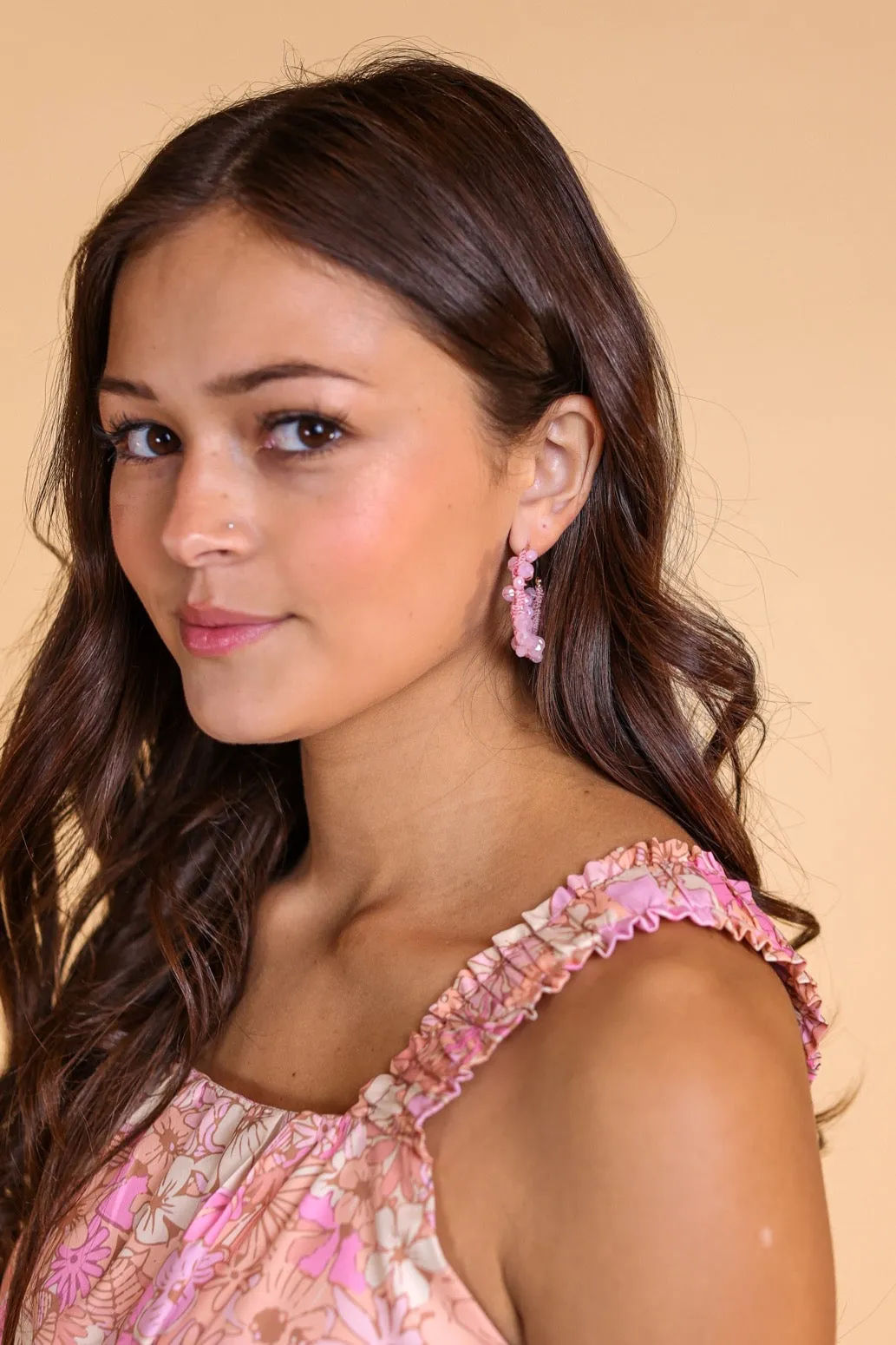 Bloom Pink Hoop Earrings