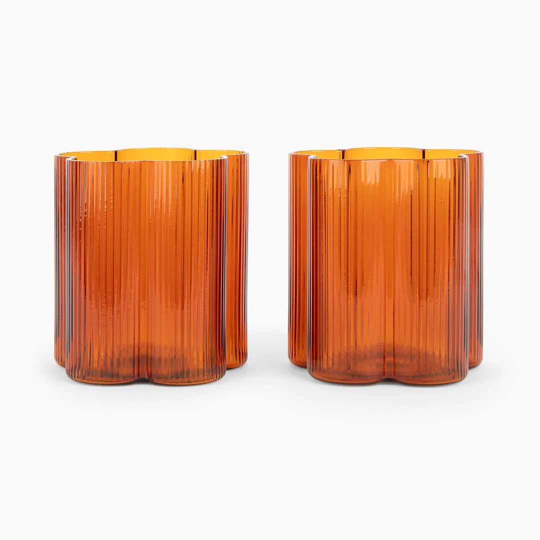 Bloom Tumbler Set Of Two - Amber