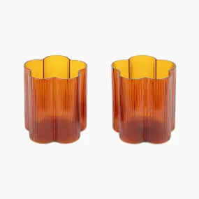 Bloom Tumbler Set Of Two - Amber