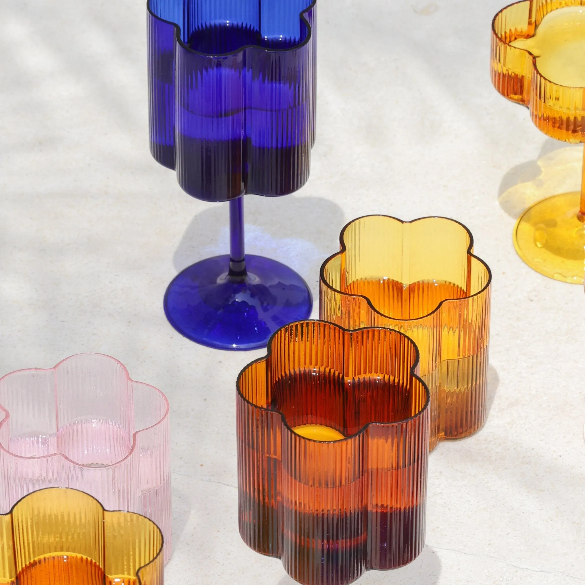 Bloom Tumbler Set Of Two - Amber