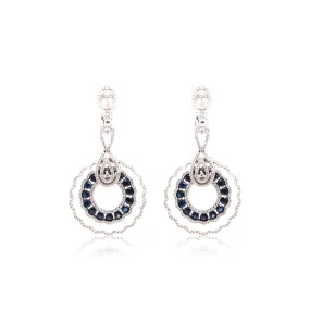 Blue Sapphire/Diamond Earrings