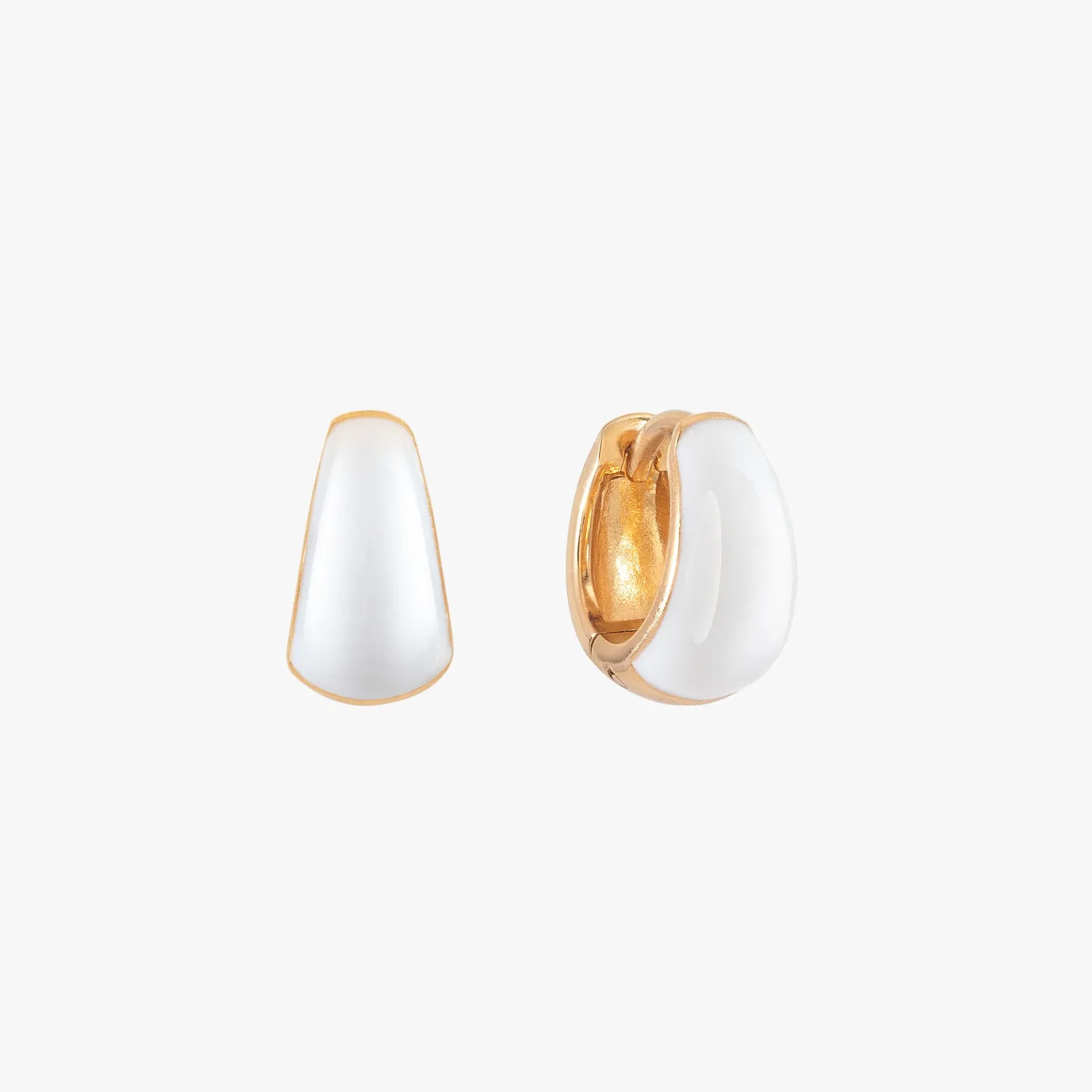 Bold Dome Enamel Huggie Earrings