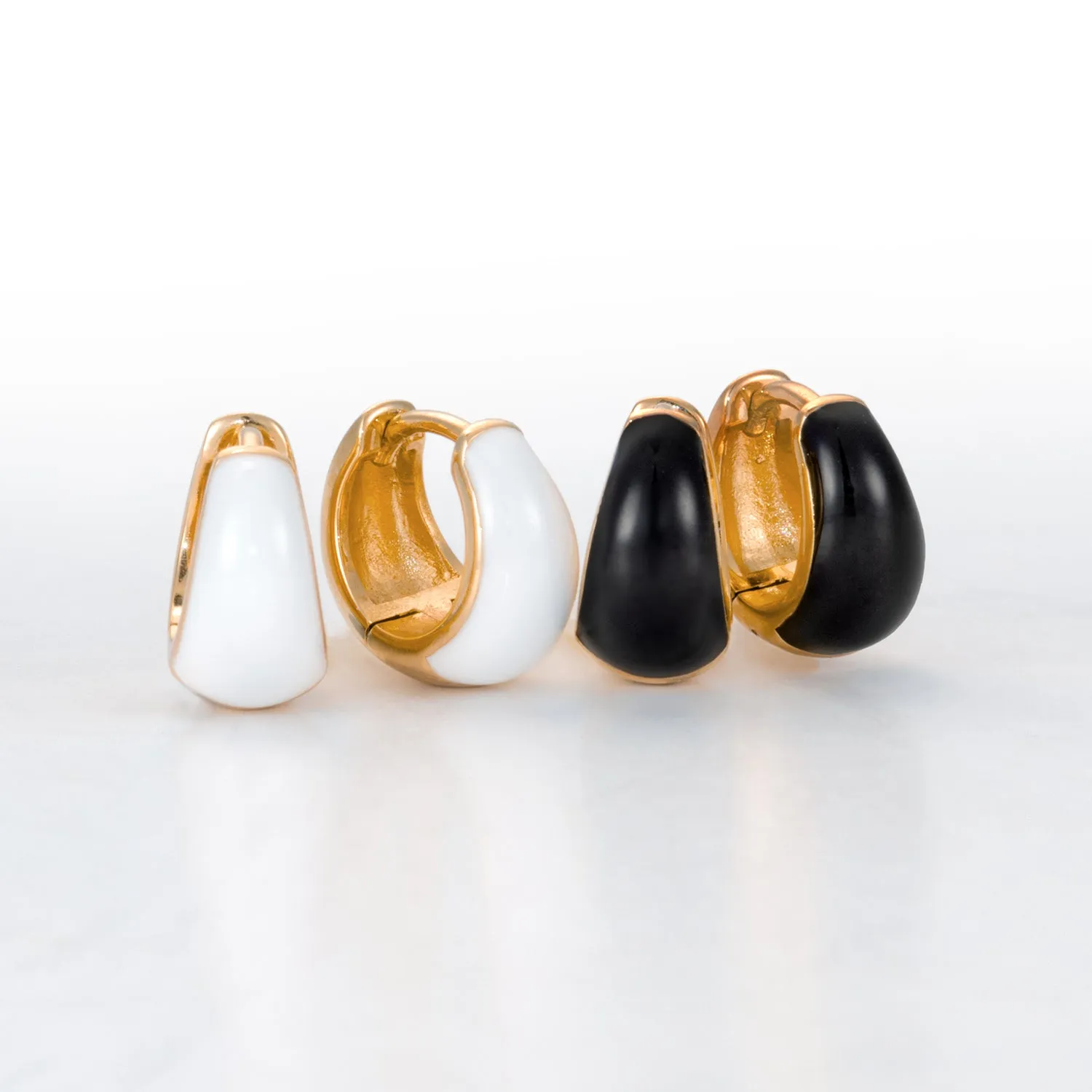 Bold Dome Enamel Huggie Earrings