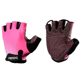 BOODUN 1096 Non-slip Wear-resistant Breathable Fitness Sports Silicone Gloves, Size:S(Rose Red)