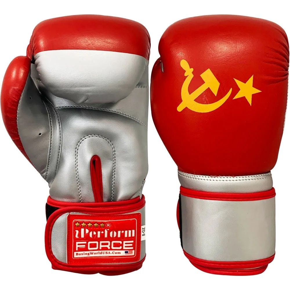 Boxing Gloves Men Women America & Russia Flags Pair