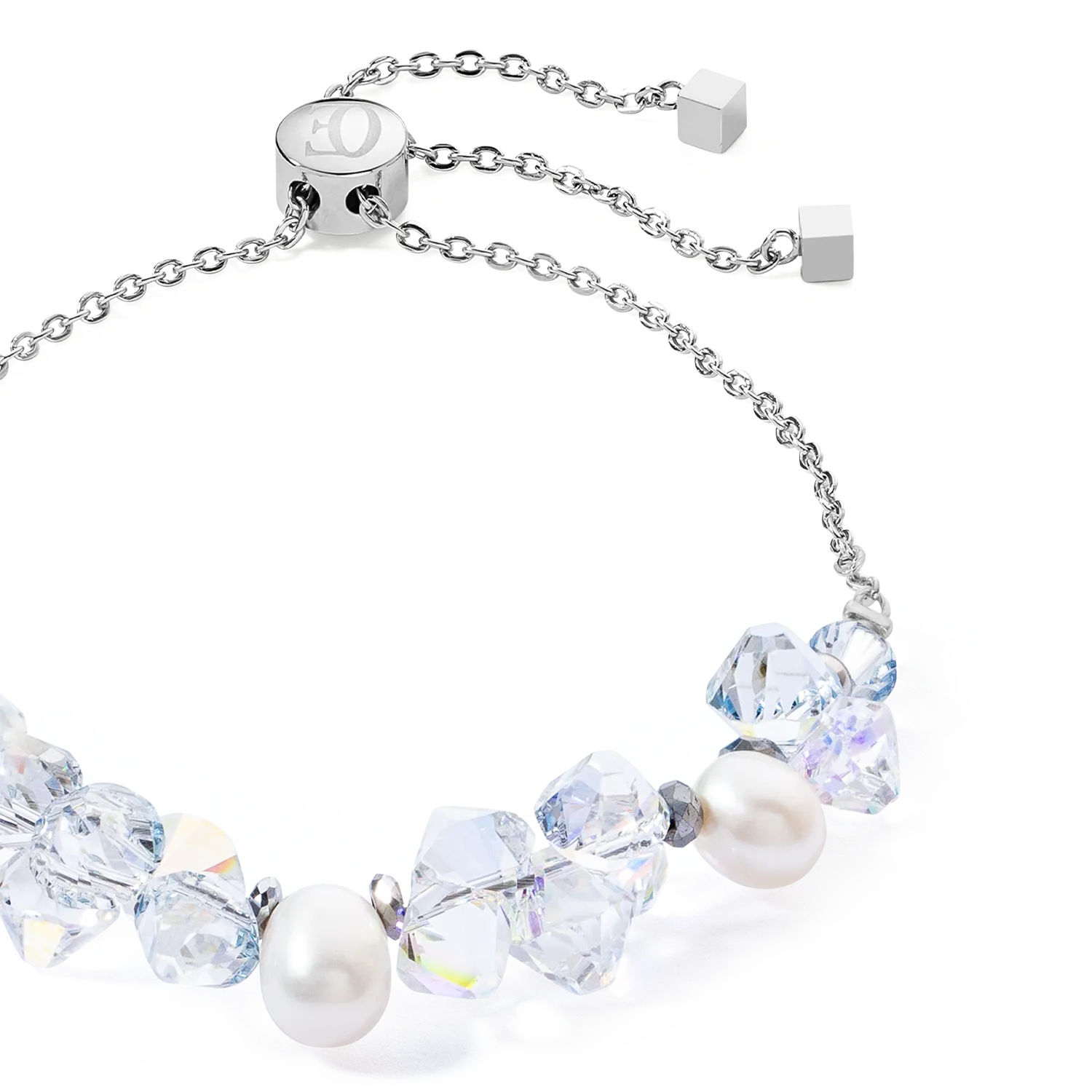 Bracelet Dancing Crystals & Pearls silver