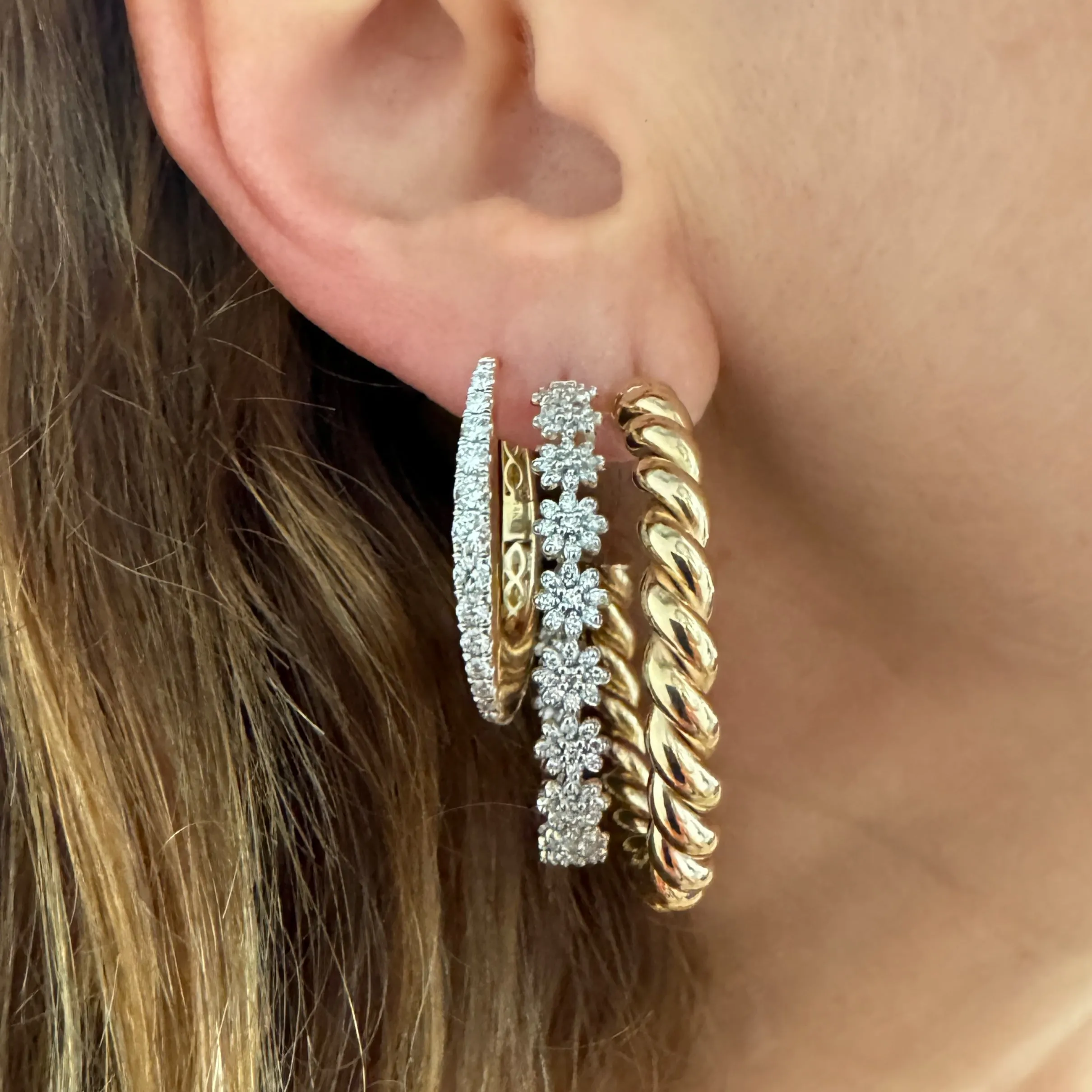 Braided Beauty Gold Hoop Earrings