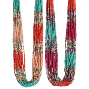 Bright Beaded Multi Line Necklace