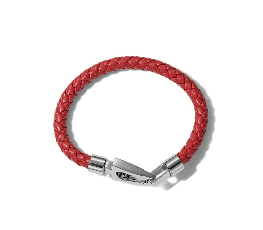 BULOVA - MARINE STAR RED LEATHER BRACELET J96B028M