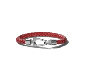 BULOVA - MARINE STAR RED LEATHER BRACELET J96B028M