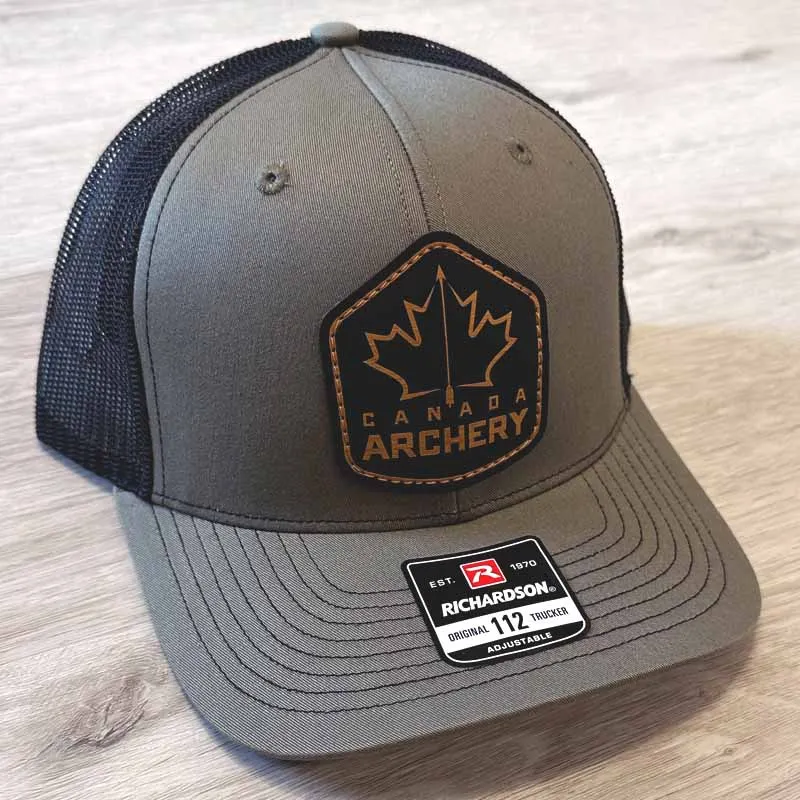 Canada Archery Leather Patch Hat - Loden/Black