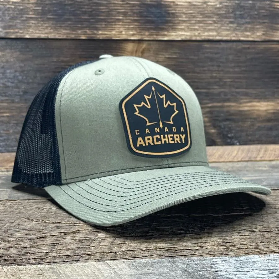 Canada Archery Leather Patch Hat - Loden/Black