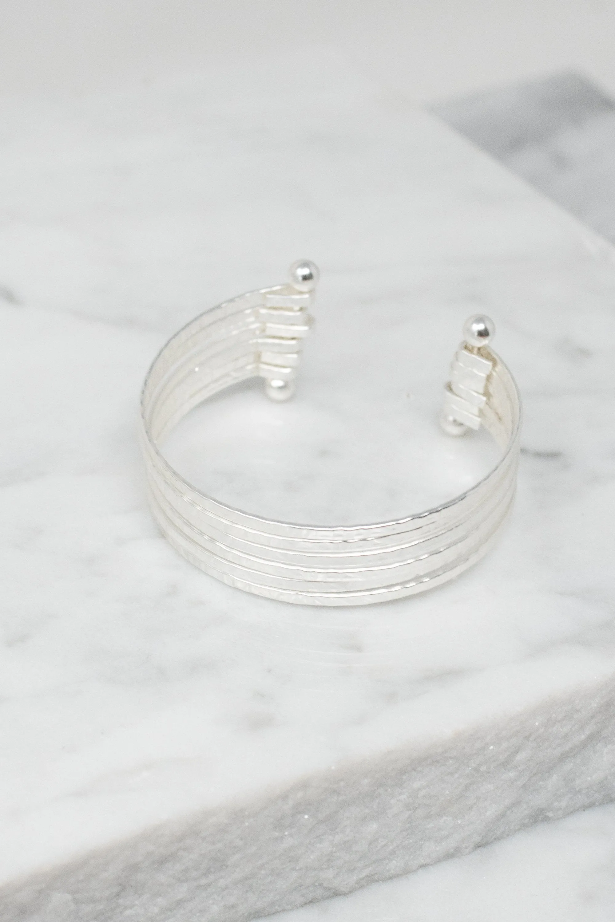 Can't Give In Silver Stacked Bracelet