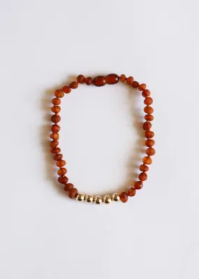 CanyonLeaf - Raw Cognac Amber   Gold || Adult Anklet