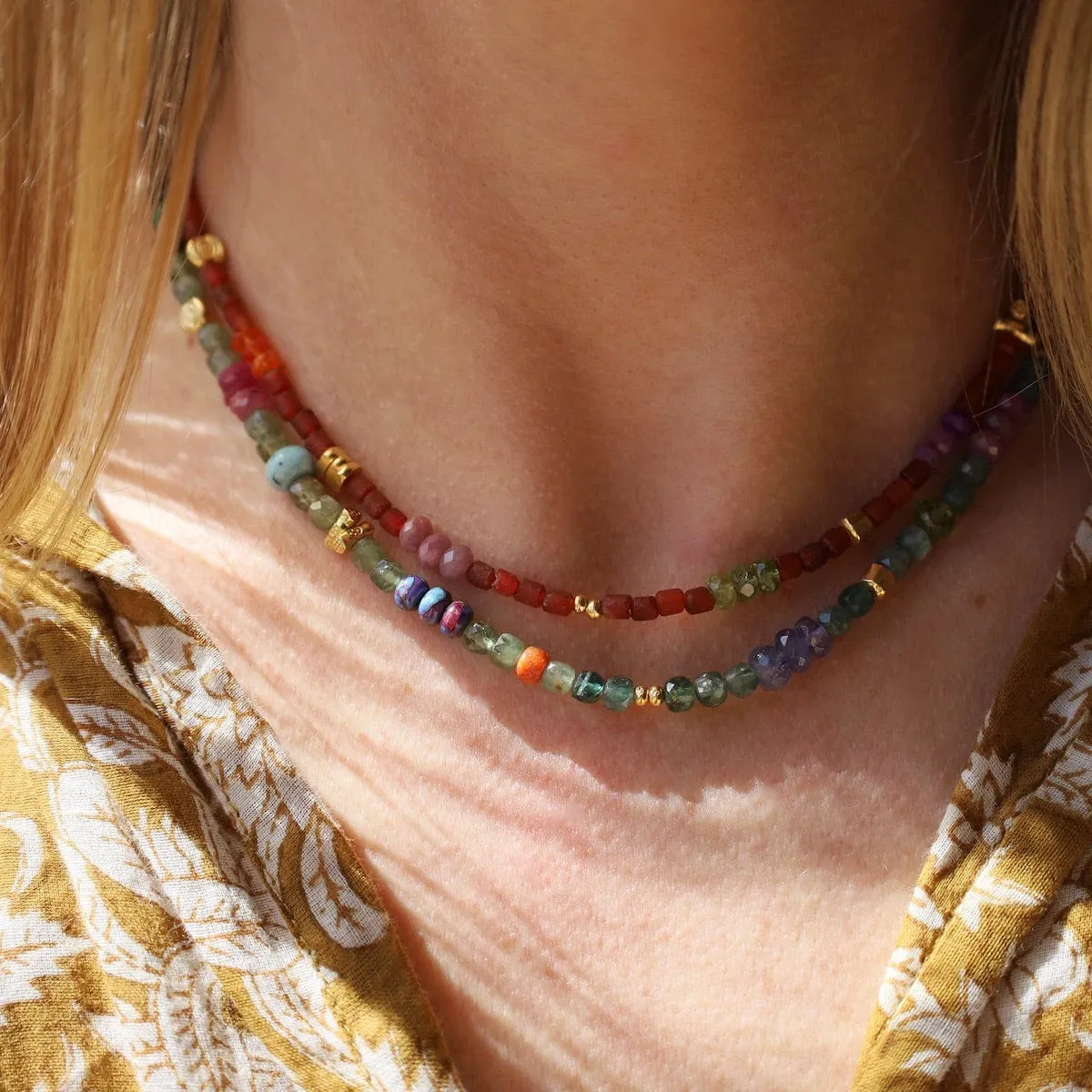 Carnelian Barrel Bead Necklace