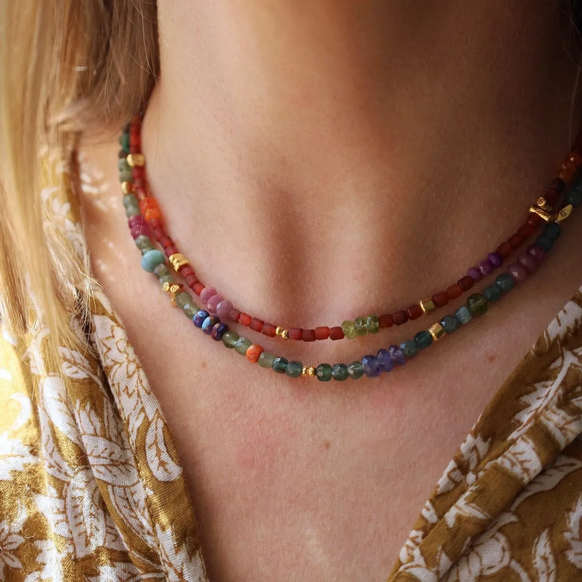 Carnelian Barrel Bead Necklace