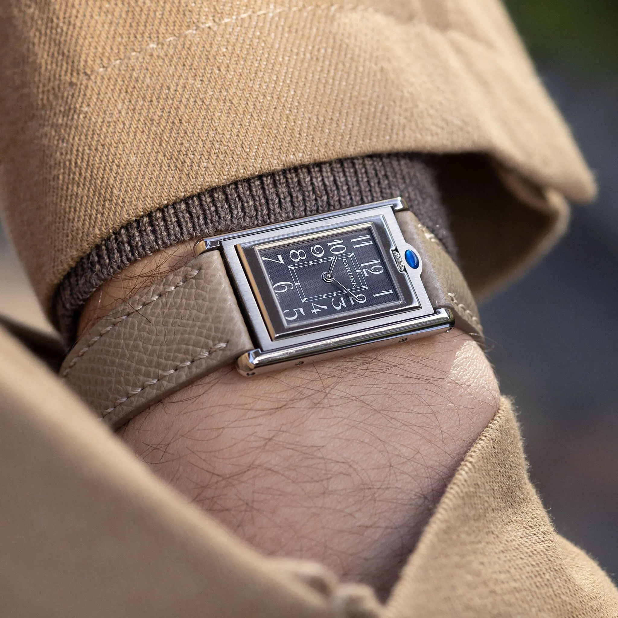 Cartier Tank Basculante Slate Grey Dial Ref 2405