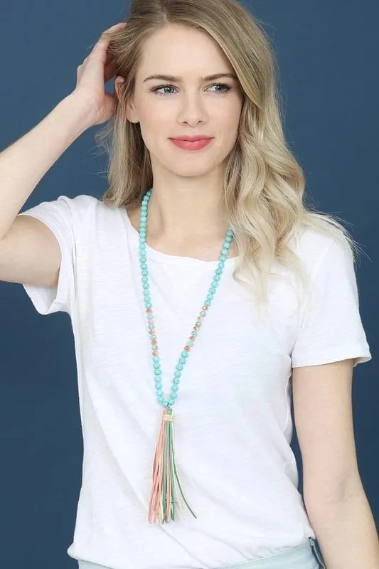 Chasing Waterfalls Turquoise Fringe Necklace