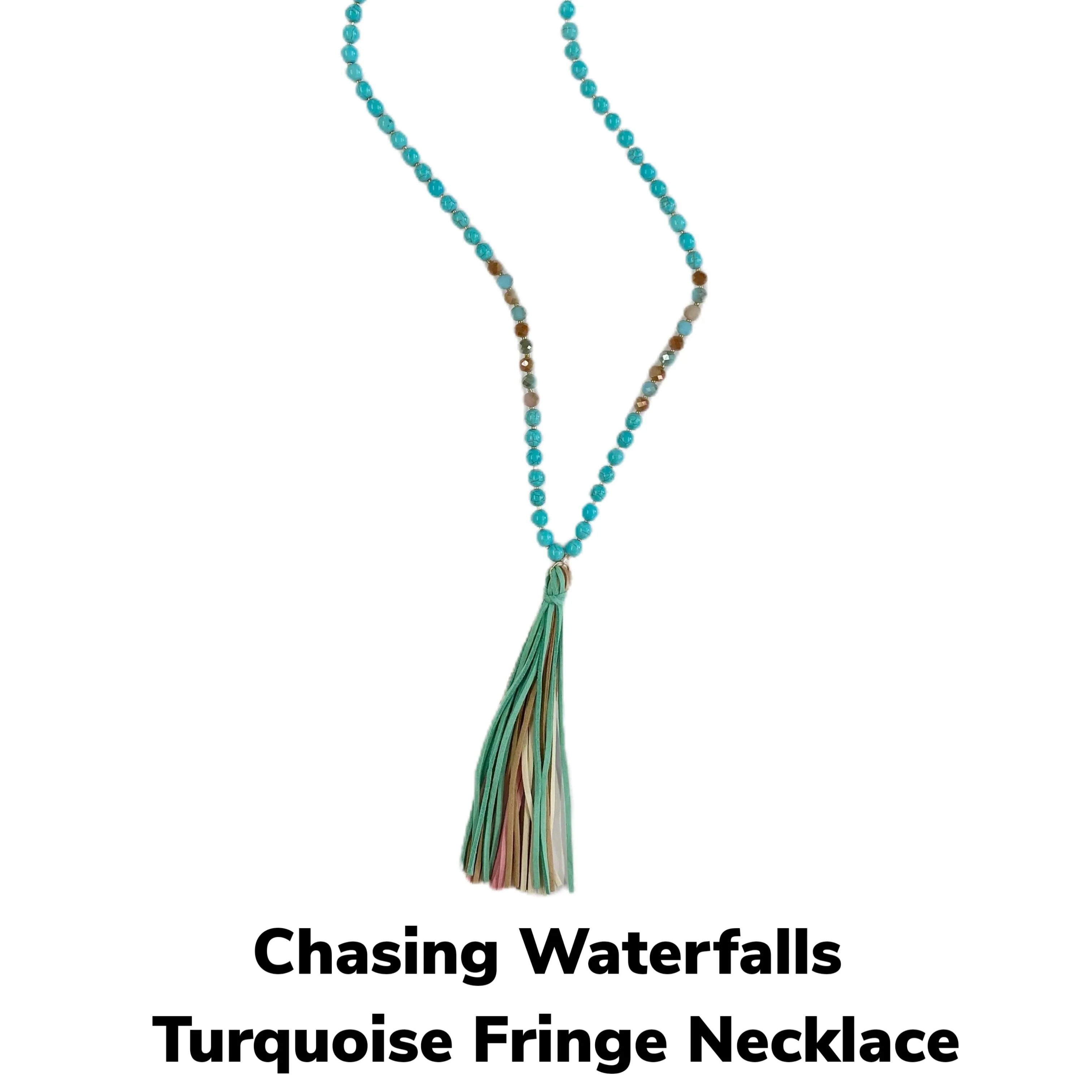 Chasing Waterfalls Turquoise Fringe Necklace