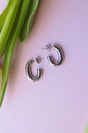 Chunky Silver-Look Hoops