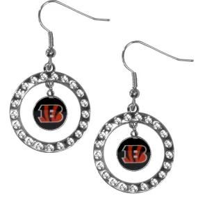 Cincinnati Bengals Rhinestone Hoop Earrings