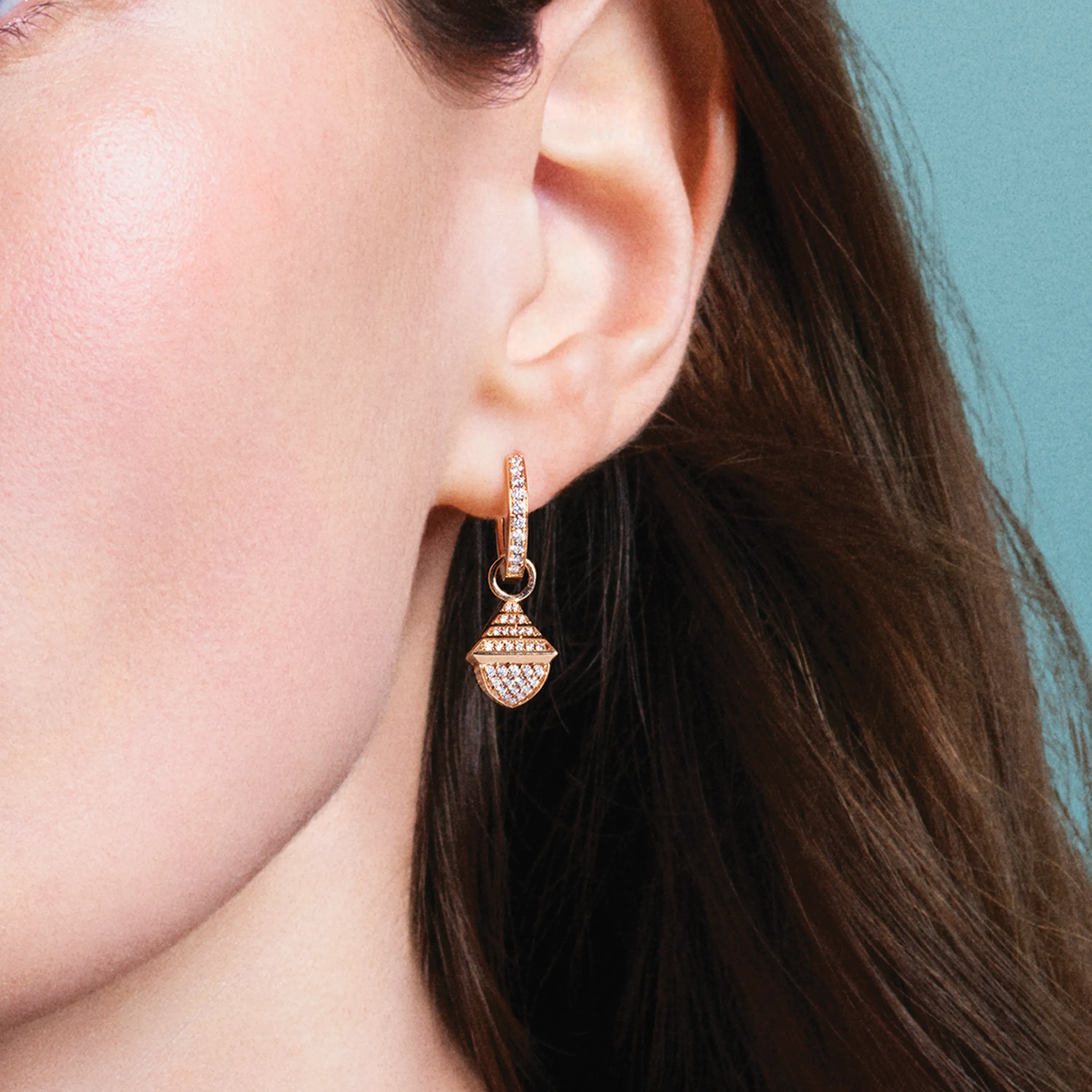 Cleo Rev Midi Full Diamond Drop Earrings