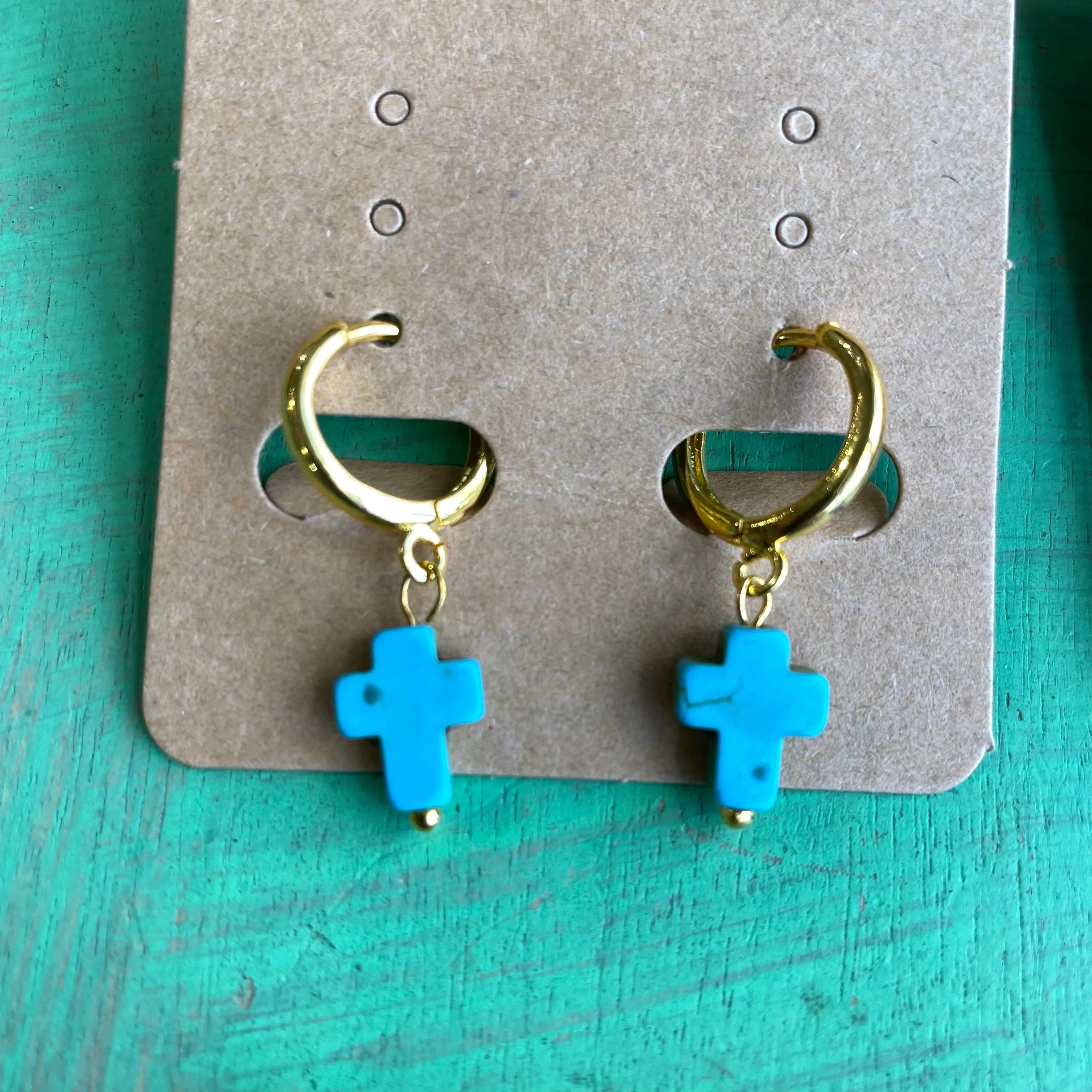 Colorful Cruz Huggie Hoop Earrings