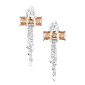 Contemporary Cross Champagne Earrings