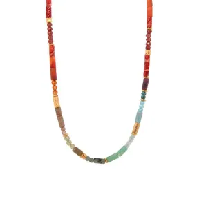 Coral, Garnet, Jasper, Amazonite and Chrysoprase Necklace