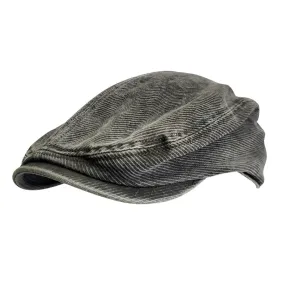 Corduroy Flat Cap - Distressed Vintage Beret - Casual Hat