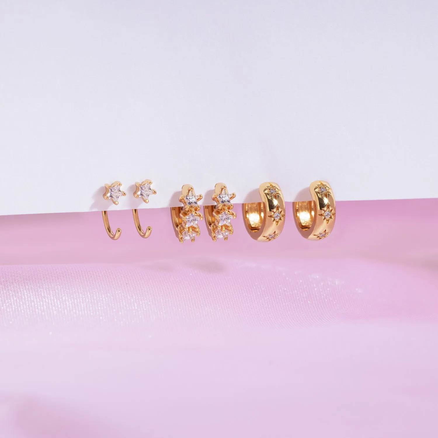 Cosmic Cluster Huggie Hoop Earrings