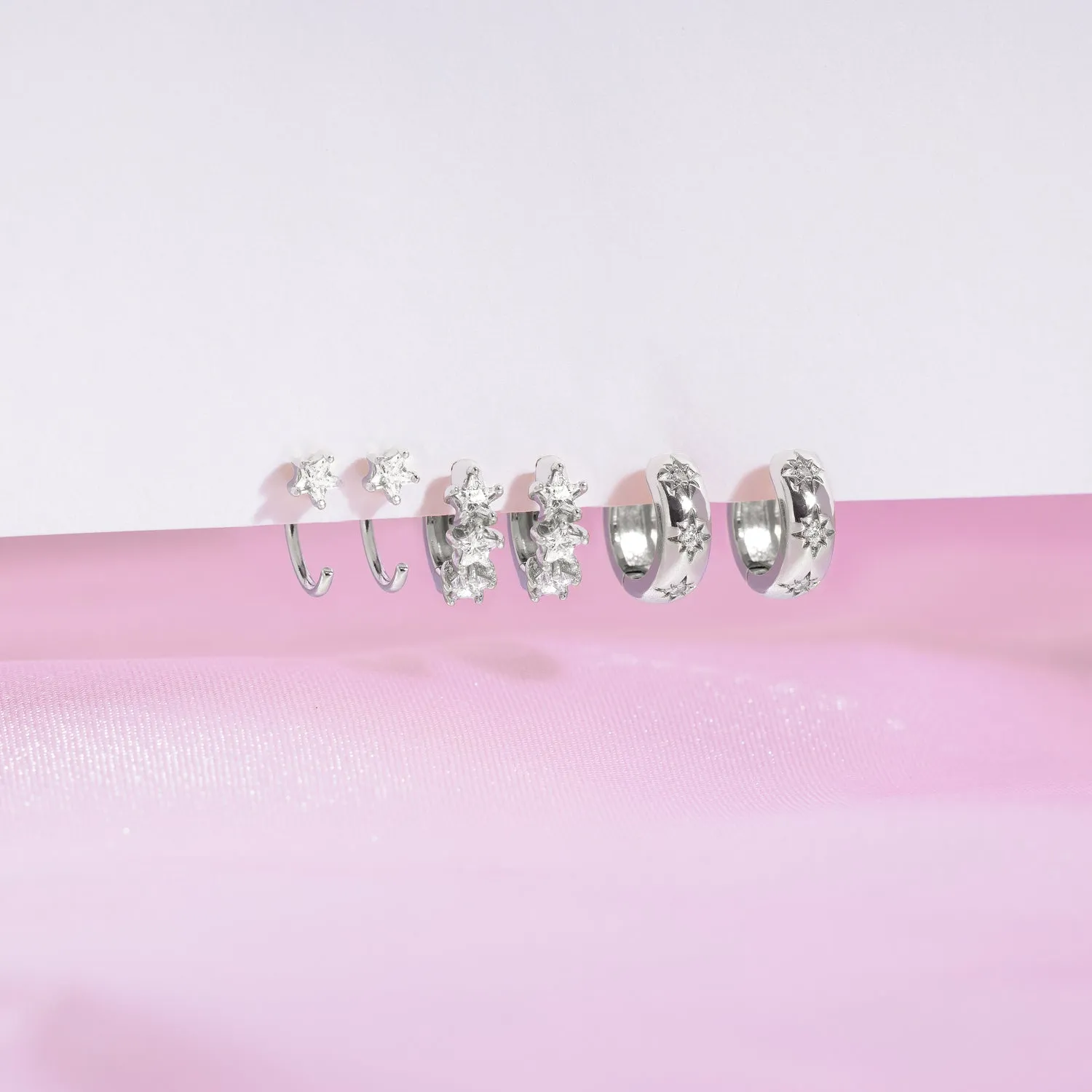 Cosmic Cluster Huggie Hoop Earrings