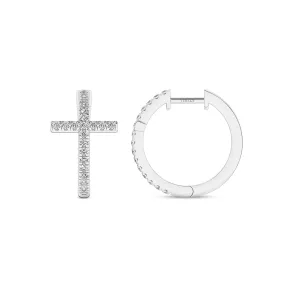 Cross Huggie Small Hoops