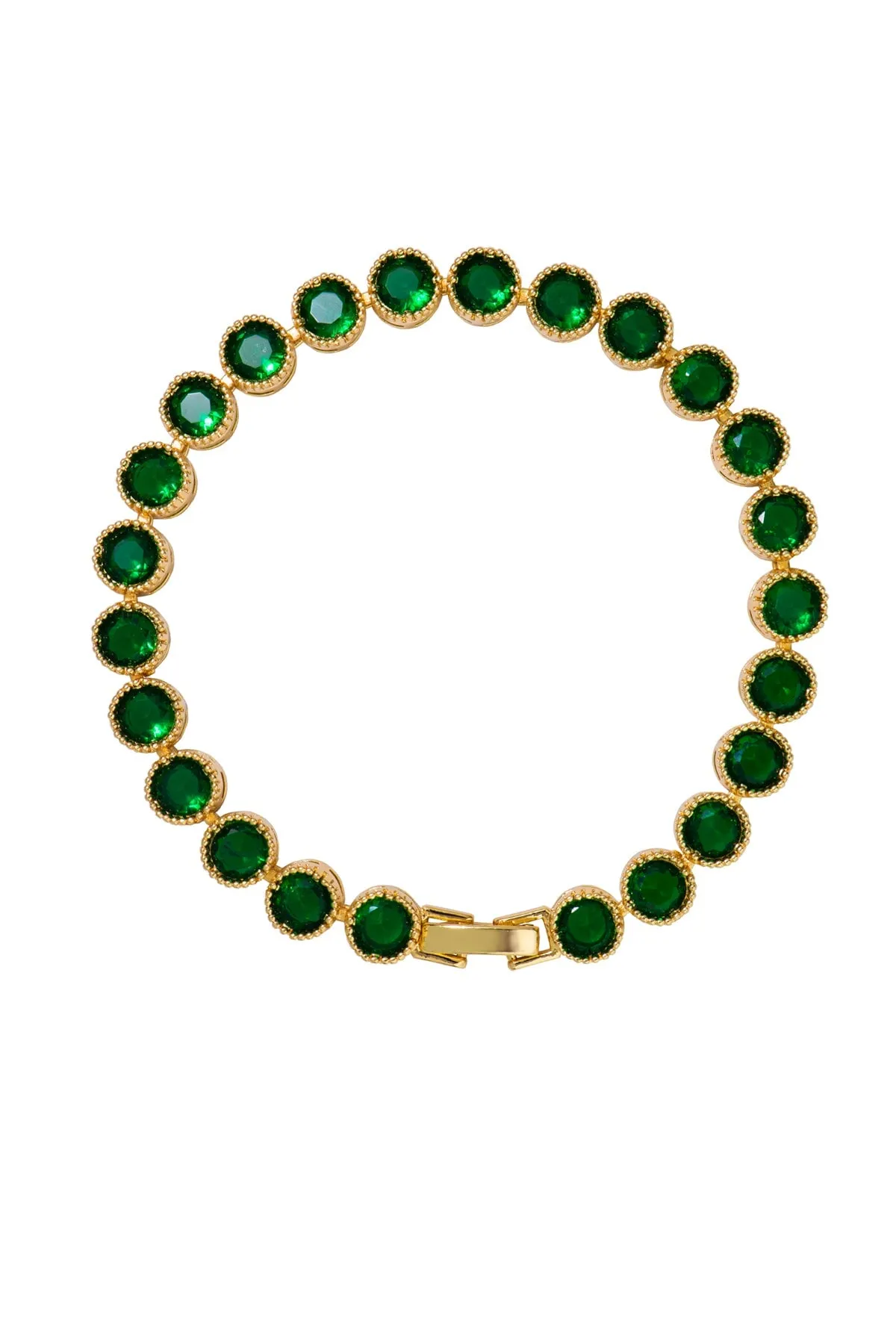 Danna Gold Emerald Tennis Bracelet