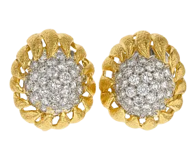 David Webb Pavé Diamond Earrings, 5.50 Carats