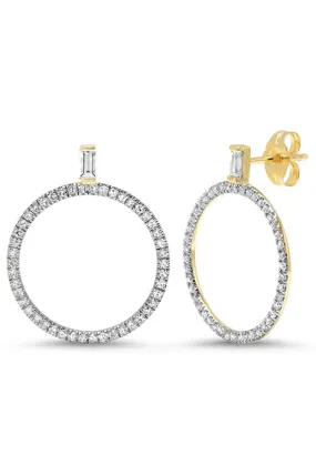 Diamond Baguette Loop Earrings