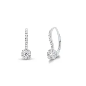 Diamond Cushion-Shaped Lever-Back Earrings