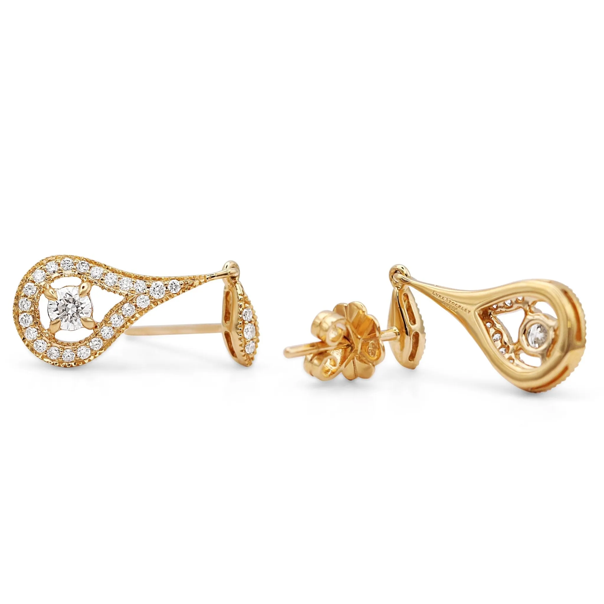 Diamond Drop Earrings - 18ct Yellow Gold