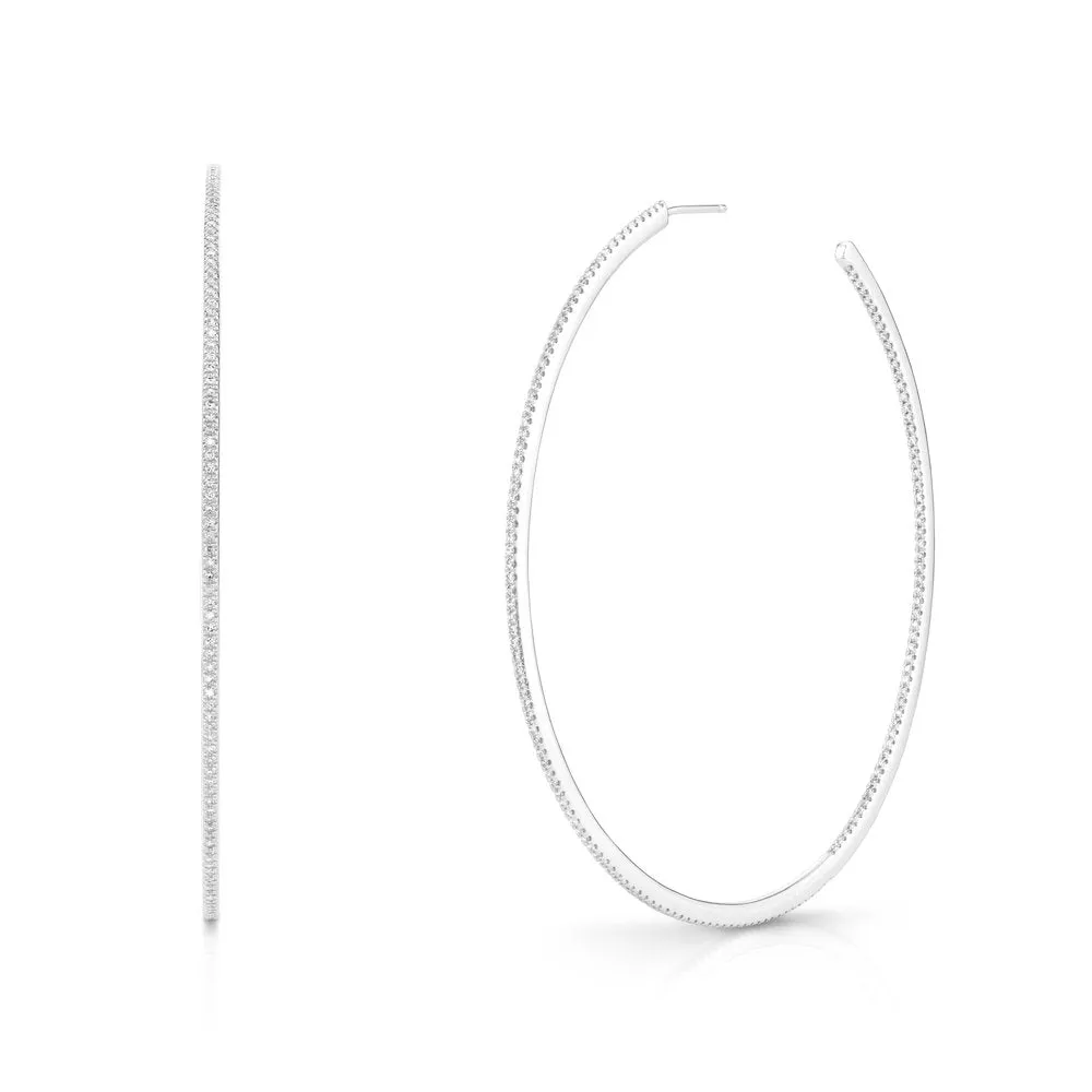 DIAMOND PAVE XL HOOPS